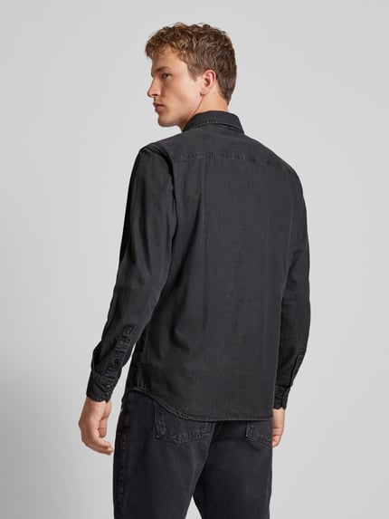 JACK & JONES Slim Fit Freizeithemd mit Kentkragen Modell 'ESHERIDAN' Black 5