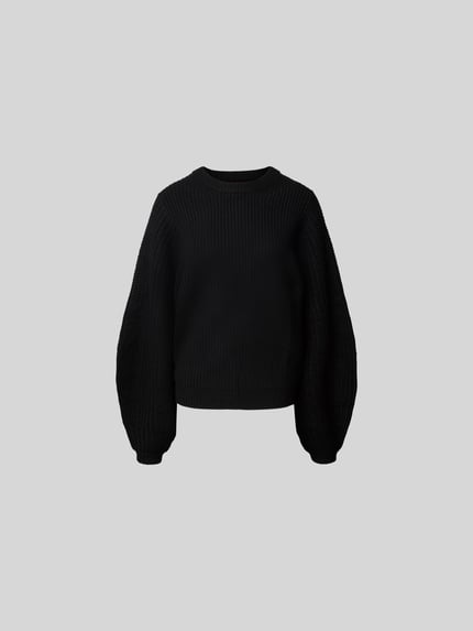 Staud Sweter wełniany o kroju oversized z imitacji dzianiny Czarny 2