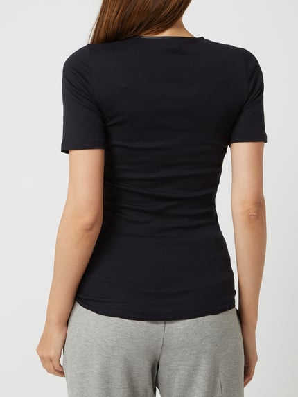 HANRO T-Shirt aus Baumwolle Modell 'Cotton Seamless' Black 5