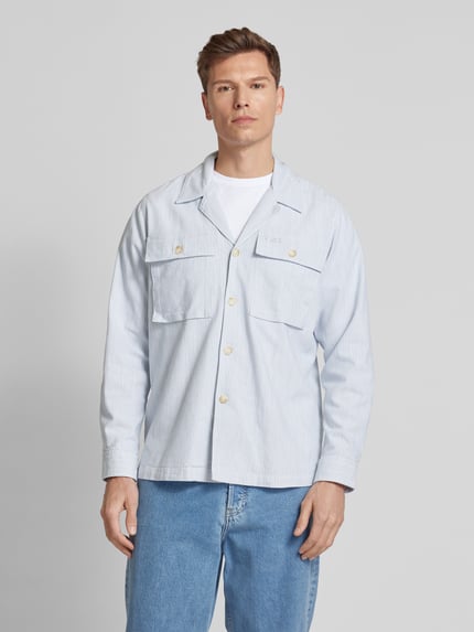HUGO Regular fit overhemdjack met paspelzakken op de borst, model 'Egalo' Lichtblauw - 4
