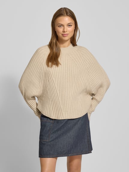 someday. Strickpullover mit gerippten Abschlüssen Modell 'Touann' Beige Melange 4