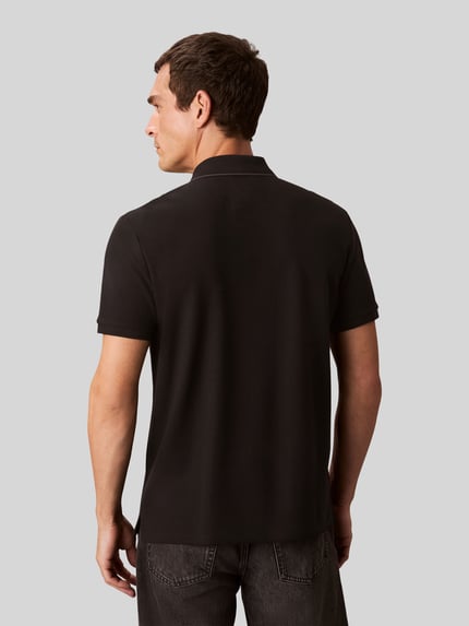 CK Calvin Klein Poloshirt mit Logo Stitching aus reiner Baumwolle Black 5