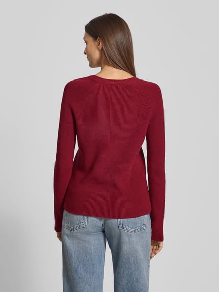 Tom Tailor Regular Fit Strickpullover aus reiner Baumwolle Rot 5