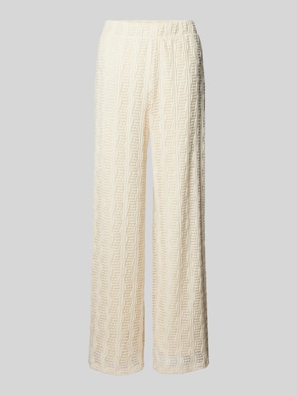 VILA Wide Leg Stoffhose mit Strukturmuster Modell 'LUMENA' Offwhite 2