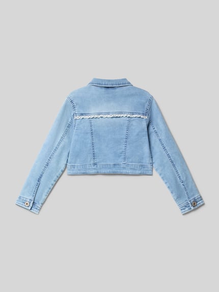 Happy Girls Regular fit jeansjack met kanten boord Blauw - 3