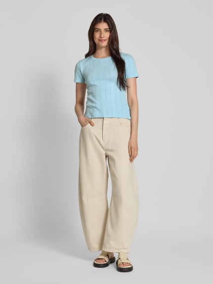 VERO MODA Slim Fit T-Shirt aus reiner Baumwolle Modell 'LISA' Hellblau 1