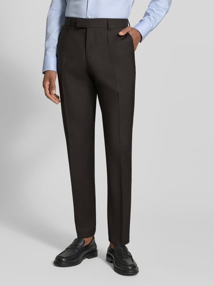 BOSS Garnitur o kroju slim fit z czystej żywej wełny Model 'H-HUGE-2PCS-253' Ciemnobrązowy 6