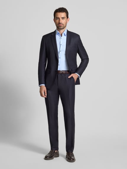 Jake*s Slim Fit Businesshemd mit extra langem Arm Bleu 1