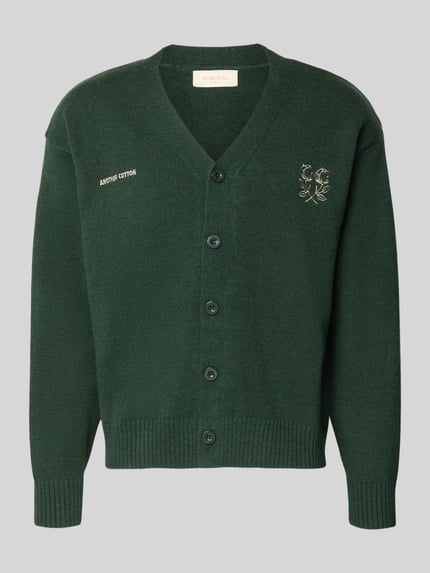 Cardigan mit Logo-Stitchings und V-Ausschnitt Shop The Look MANNEQUINE