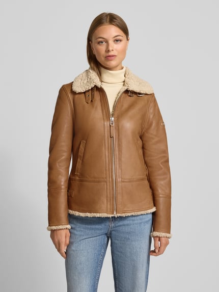 Cabrini Jack van lamsnappa met platte kraag Beige - 4