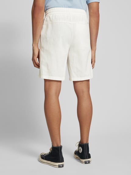 Blend Regular Fit Sweatshorts aus Leinen-Mix Modell 'BAY' Weiss 5