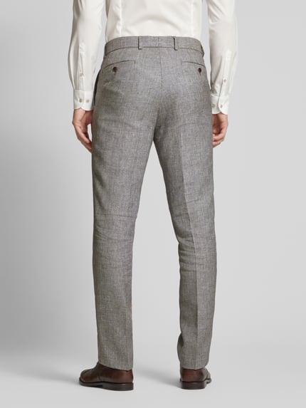 Carl Gross Slim Fit Anzughose aus Leinen-Mix mit Woll-Anteil Mittelbraun 5