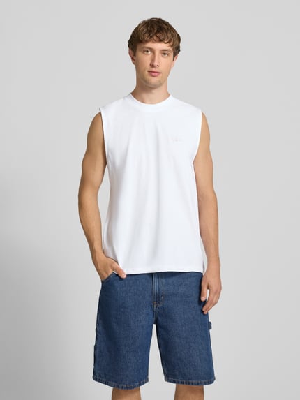 PEGADOR Tanktop mit Label-Stitching und Rundhalsausschnitt Weiss 4