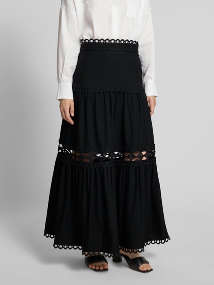 Cph Muse Spódnica midi z mieszanki wiskozy model ‘ASLEAH’ Czarny 4