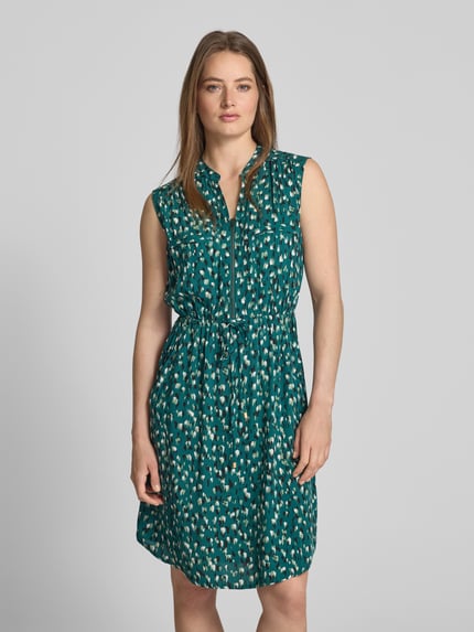 Apricot Knielange jurk van viscose metritssluiting Donkergroen - 4