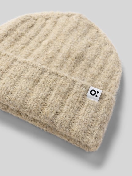 OPUS Czapka beanie z detalem z logo model ‘Acotta’ Beżowy 2