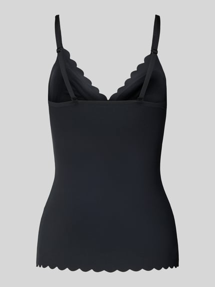 Productfoto, Unterhemd met golfrand en uitneembare pads van Skiny, zwarte stretchmix, aansluitende pasvorm, verstelbare bandjes
