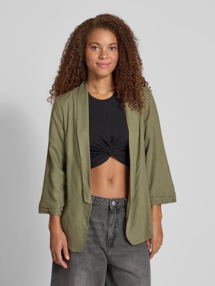 PIECES Żakiet o kroju regular fit z mieszanki wiskozy i lnu model ‘PIA BOSELLA’ Khaki 4