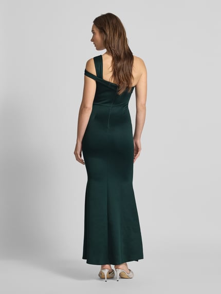 Lipsy Avondjurk met one shoulder-band Donkergroen - 5