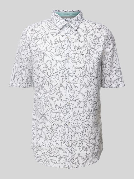 Regular fit vrijetijdsoverhemd van een mix van linnen en katoen Shop The Look MANNEQUINE