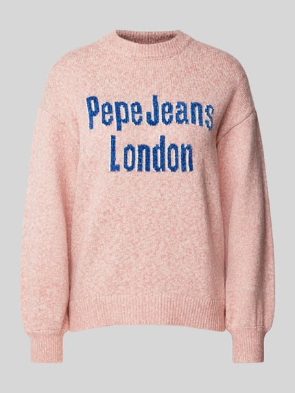 Pepe Jeans Gebreide pullover met ribboorden, model 'NALA' Roze gemêleerd - 2