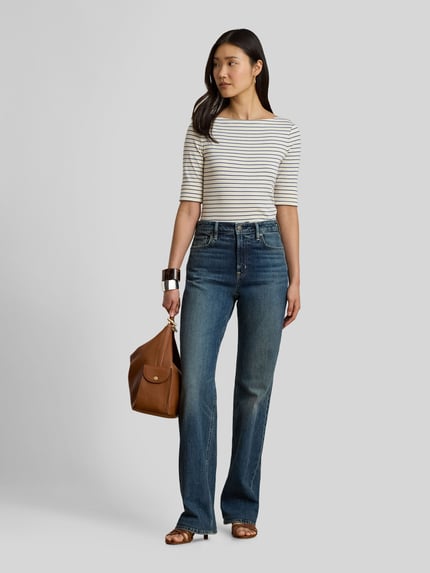 Lauren Ralph Lauren regular fit T-shirt van katoenmix Lichtblauw - 1