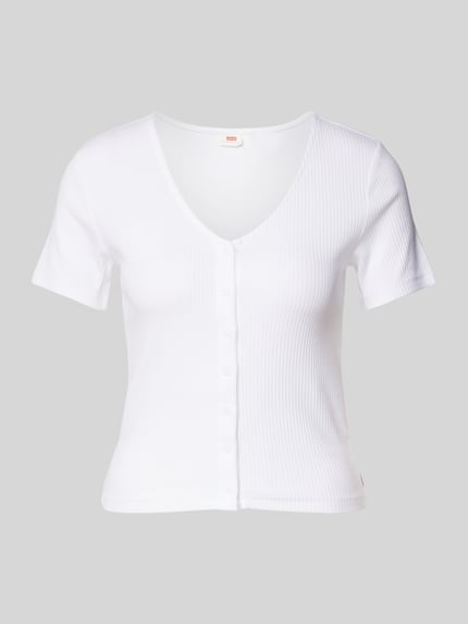 Levi's® T-shirt met knoopsluiting Wit - 2