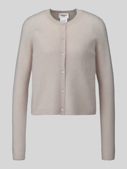 Weekend Max Mara kardigan rozpinany o kroju regular fit z mieszanka żywej wełny i kaszmiru model 'ESPOSTO' Złamany biały 2
