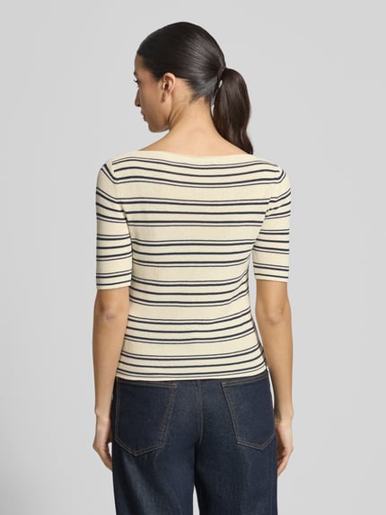 MAX&Co. Slim Fit Strickpullover aus Baumwoll-Mix Modell 'PASATTA' Ecru 5