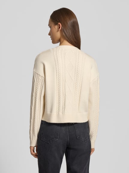 ONLY Regular Fit Strickjacke aus Viskose-Mix Modell 'FIA' Offwhite 5