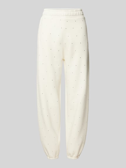 REVIEW Sweatpants mit Ziersteinbesatz Offwhite 2