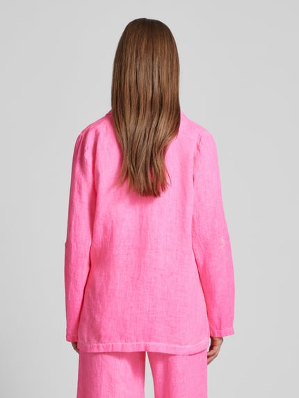 Emily Van den Bergh Leinenblazer mit Pattentaschen Neon Pink 5