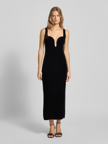 Bardot Cocktailjurk van fluweel met siersteentjes, model 'BROOKLYN' Zwart - 4