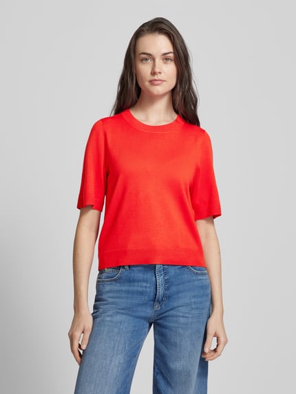 mbyM Strickshirt im unifarbenen Design Modell 'Carla' Rot 4