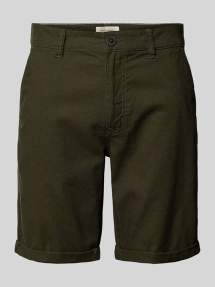 Blend Chino-Shorts aus Leinen-Mix Dunkelgruen 2