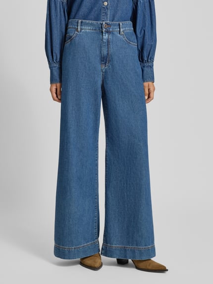 Weekend Max Mara Wide Leg Jeans aus reiner Baumwolle Modell 'VEGA' Jeansblau 4