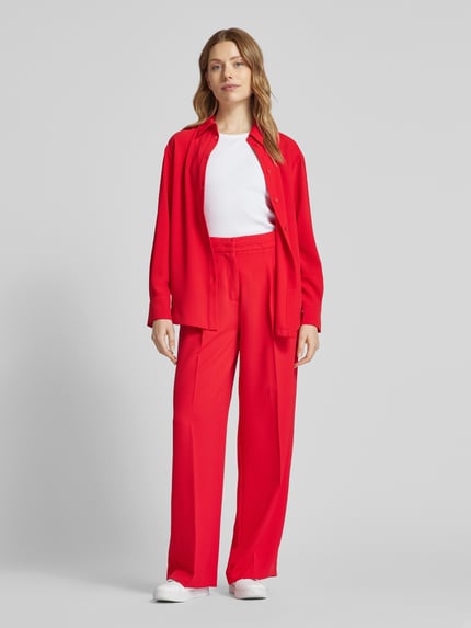 MORE & MORE Straight Leg Stoffhose mit elastischem Bund Rot 1