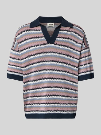 DRYKORN Oversized Poloshirt mit V-Ausschnitt Modell 'LAURENZZO' Rose 2