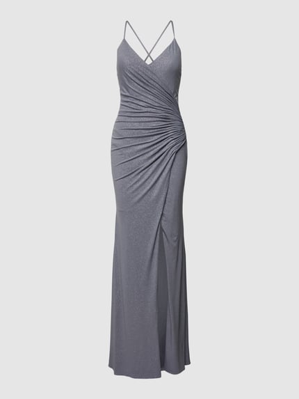 Mascara Abendkleid mit Raffungen Graphit 2