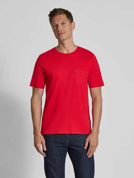 Tommy Hilfiger T-shirt o kroju regular fit z czystej bawełny Czerwony 4