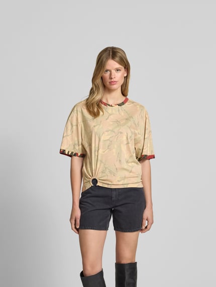 Rabanne T-Shirt mit Label-Detail Beige 4