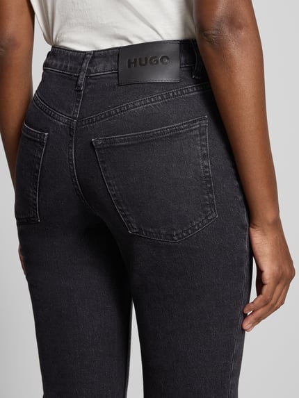 HUGO Jeansy o kroju slim fit z mieszanki bawełny model ‘GRITRIA_1’ Antracytowy 3