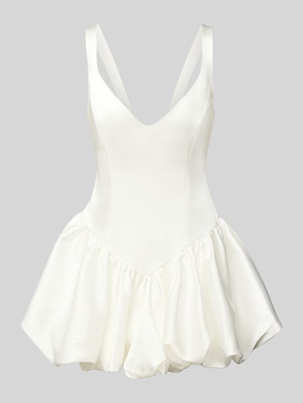 Bardot Cocktailjurk met V-hals, model 'ORIA' Offwhite - 2