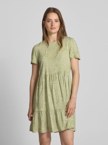 VILA Mini-jurk van viscose in laagjeslook Rietgroen - 4