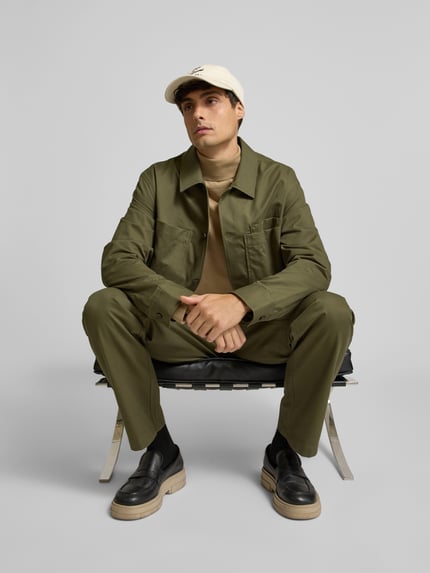 MAISON KITSUNÉ Kurtka koszulowa z listwą guzikową Khaki 3