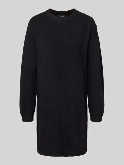 VERO MODA Soepele gebreide jurk van viscosemix, model 'SABA' Zwart - 2