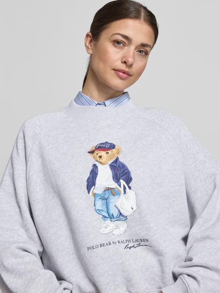 Polo Ralph Lauren Regular Fit Sweatpullover mit Polo Bear Print Hellgrau Melange 3