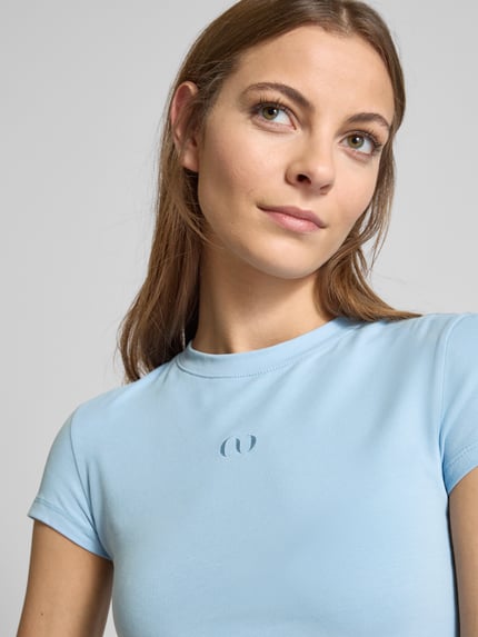 LeGer T-Shirt mit Label-Stitching - LeGer Studio Kollektion Hellblau 3