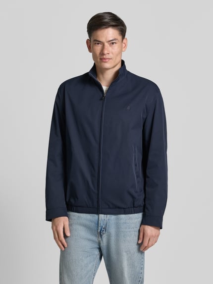 BOSS regular fit blouson met logostitching model 'H-CARVO' Marineblauw - 4