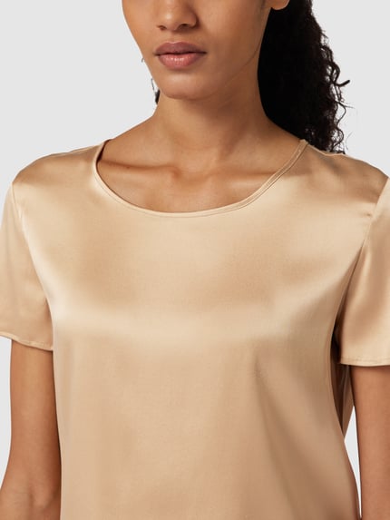 MM by Max Mara Blouse met ronde hals, model 'CORTONA' Goud gemêleerd - 3